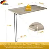 Składany stół naścienny z nogą stołową Blat biurka 80x50 cm Podgląd zdjęcia produktu 6