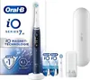 A product shot of an Oral-B electric toothbrush and its accessories, presented in its packaging. Produktbild-Vorschau