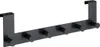 A black over-the-door hook rack with six hooks. Podgląd zdjęcia produktu