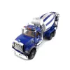 A blue and white toy cement mixer truck. Podgląd zdjęcia produktu