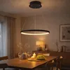 LED Hängeleuchte, Ring-Design, schwarz-matt, opal, 38,5 cm Produktbild-Vorschau 2