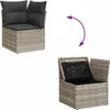 vidaXL 5-tlg. Garten-Sofagarnitur mit Kissen Hellgrau Poly Produktbild-Vorschau 7