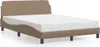 vidaXL Bett mit Matratze "Dover" Cappuccino-Braun 140x190 Produktbild-Vorschau 2