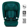 A green Kinderkraft car seat is shown against a white background, with several informational icons on the right side. Produktbild-Vorschau