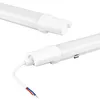 Two white LED tube lights are shown against a white background. One light is angled, showing its end cap and wires. The other light is positioned above and to the left, showing its end cap. Produktbild-Vorschau