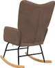 vidaXL Chaise à bascule Marron Tissu Voir les images du produit 5