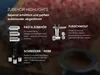 Marketing image showcasing accessories for a kitchen machine, with text descriptions of each accessory. Produktbild-Vorschau