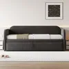 A gray daybed with white bedding and a tan throw is shown in a bedroom setting. Anteprima dell’immagine prodotto