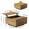 FABATO Couchtisch mit hochklappbarer Platte, quadratischer Produktbild-Vorschau 2