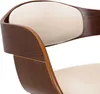 A close-up view of the back and side of a chair, showing the wooden frame and cream-colored upholstery. Náhled obrázku produktu