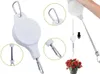 Collage showing a retractable plant hanger with close-ups of its components and a demonstration of its use with a potted plant. Náhled obrázku produktu