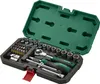 A tool kit with various sockets and bits laid out in a black and green case. Produktbild-Vorschau
