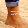 Bracelet de cheville boho pour femme en argent - Bracelet Voir les images du produit 1