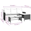 Gartensofa in L-Form mit Tisch und Kissen Hellgrau Poly Produktbild-Vorschau 9