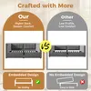 A comparison image showing two different bed frames, highlighting the features of one over the other. Voir les images du produit
