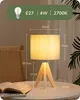 EDISHINE Tischlampe Holz,LED Nachttischlampe mit Glühbirne, Produktbild-Vorschau 7