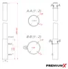 PremiumX Mastverlängerung 100cm Ø 48mm Stahl verzinkt Produktbild-Vorschau 3