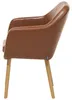 BELIANI Esszimmerstuhl Goldbraun Kunstleder Holzbeine Retro Produktbild-Vorschau 7