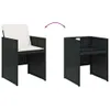 11-tlg. Garten-Essgruppe mit Kissen Schwarz Poly Rattan Produktbild-Vorschau 6