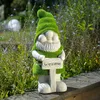 Gartenzwerg WELCOME - Gartenfigur - Magnesia - H: 38cm -  grau, grün Produktbild-Vorschau