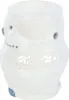 A white owl-shaped oil burner. Voir les images du produit