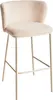 BELIANI Barstuhl 2er Set Hellbeige Bouclé und Metall mit Produktbild-Vorschau 5