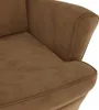 A close-up view of a brown velvet armchair. Produktbild-Vorschau