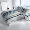 Mikrofaser Bettwäsche-Set 135x200 cm 80x80 cm Blau Beige Produktbild-Vorschau 2