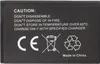 A close-up of a black battery with warning labels and symbols printed on it. Produktbild-Vorschau