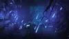 A dark, mysterious cave environment with glowing blue flora and a lone figure. Produktbild-Vorschau