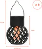 Solar Mini Hängeleuchten 9 x 7 cm mit Flammeneffekt - 6er Produktbild-Vorschau 2