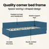 vidaXL Rohový rám postele s čelem modrý 80 cm x 200 cm Náhled obrázku produktu 6