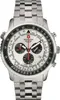 A close-up, front-facing studio shot of a Swiss Alpine Military chronograph watch against a white background. Voir les images du produit