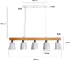 ZMH Pendelleuchte Holz Weiß 5 Flammig E27 Hängelampe100CM Produktbild-Vorschau 7