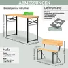 Bierzeltgarnitur mit Lehne klappbar Holz 120cm klein RINHO Produktbild-Vorschau 2