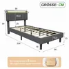 UnboxG Einzelbett 90x200 cm Grau aus Leinen mit Produktbild-Vorschau 7