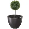 A round, artificial topiary plant in a dark gray pot. Produktbild-Vorschau