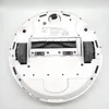 The underside of a white robot vacuum cleaner is shown against a white background. Voir les images du produit