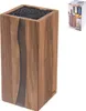 A wooden knife block with a resin inlay, shown against a white background. A small box with product imagery is in the upper right corner. Náhled obrázku produktu