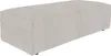 A rectangular upholstered ottoman with a striped pattern.