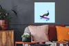 MuchoWow® Poster Pfau - Blau - Skateboard - Tiere - Lustig Produktbild-Vorschau 2