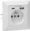 A white wall socket with two USB ports (Type-A and Type-C) and a standard European socket. Anteprima dell’immagine prodotto