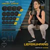 A woman is performing a squat exercise with a dumbbell set in a gym. Produktbild-Vorschau