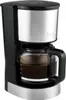 A black and silver coffee maker with a glass carafe filled with coffee, set against a white background. Anteprima dell’immagine prodotto