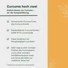 Marketing text and bullet points about a Curcuma product. Produktbild-Vorschau