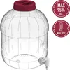 A clear product shot of a large plastic beverage dispenser with a tap and a red lid. Produktbild-Vorschau