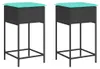 vidaXL Tabouret de bar de jardin avec coussin 2 pcs. noir Voir les images du produit 1