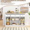COSTWAY Kredens, 140 cm, szafka kuchenna z 3 szufladami, 2 Podgląd zdjęcia produktu 6