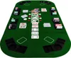 A green poker table with poker chips, cards, and cup holders. Náhled obrázku produktu
