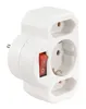 Steckdosenadapter, 2x Euro, 1x Schutzkontaktdose, mit Produktbild-Vorschau 2